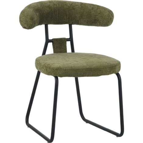 Chaise design verte en chenille assise confortable moderne - vert chenille profond