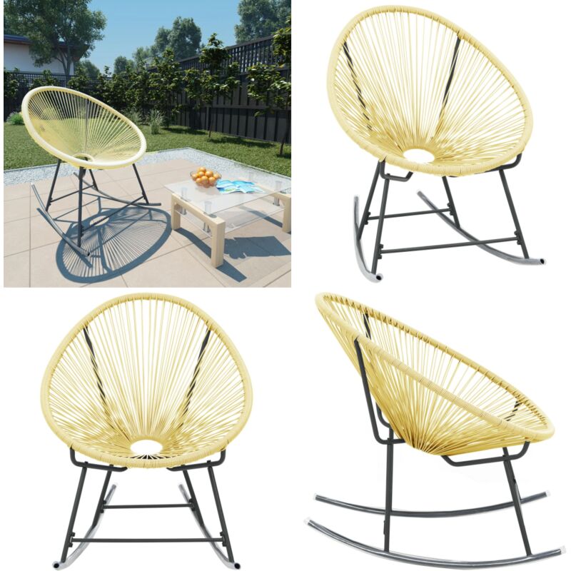 Chaise d'extérieur Acapulco Résine tressée Beige - Chaises De Jardin - Chaises Acapulco - Mobilier De Jardin - Chaise Extérieure - Chaise Lounge