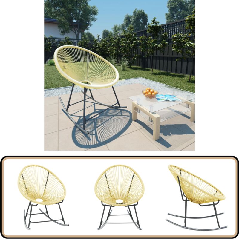 Chaise d'extérieur Acapulco Résine tressée Beige - Chaises De Jardin - Chaises Acapulco - Mobilier De Jardin - Chaise Extérieure - Chaise Lounge