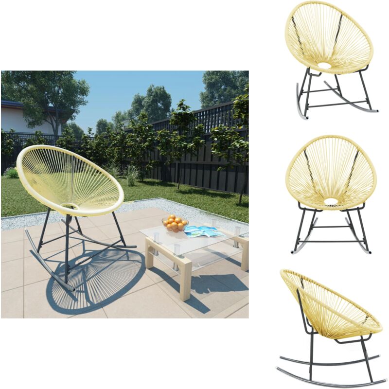 Chaise d'extérieur Acapulco Résine tressée Beige - Chaises De Jardin - Chaises Acapulco - Mobilier De Jardin - Chaise Extérieure - Chaise Lounge