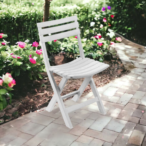 Chaise d'extérieur Arizona, une Chaise, Made in Italy, Blanc