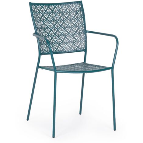 Chaise d'extérieur empilable Lizette Ocean avec accoudoirs