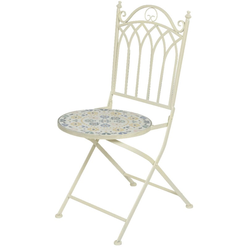 Chaise de bistrot pliante en fer d'extérieur Marta