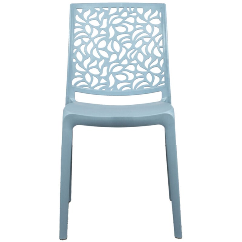 N.d. - Lot de 4 chaises en résine monobloc London Stone By Flow Cemento