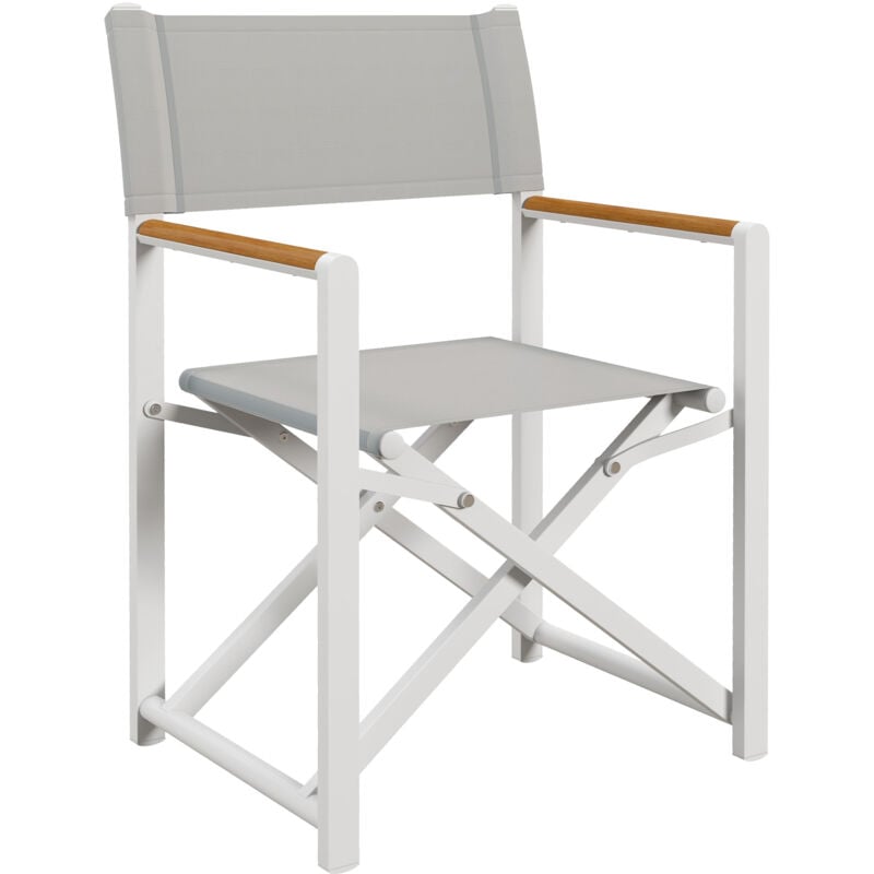Chaise directeur chaise de camping pliable alu. textilène gris - Gris