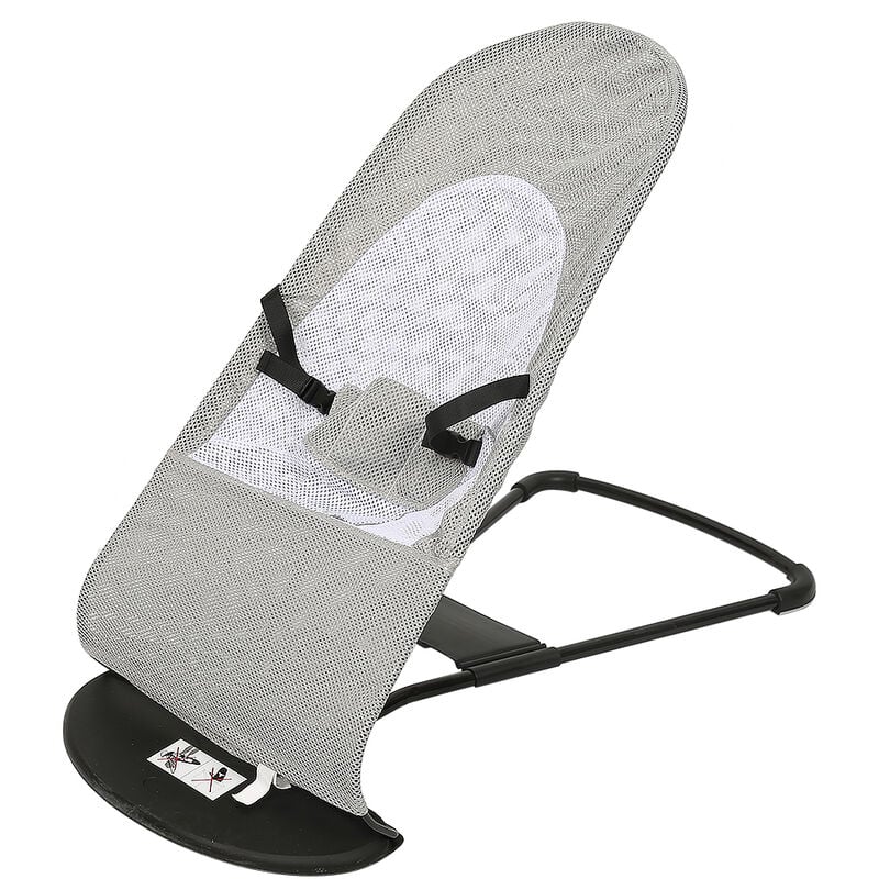 Transat Bébé Pliable 3 inclinaisons Ultra Compact et Fin Gris
