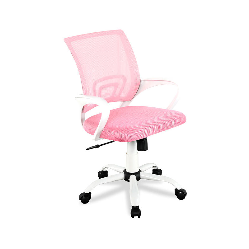 La Silla Española - Chaise d'étude pour enfants modèle Ribadeo en blanc et rose.