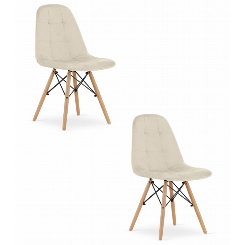 Chaise DUMO - velours beige x 2