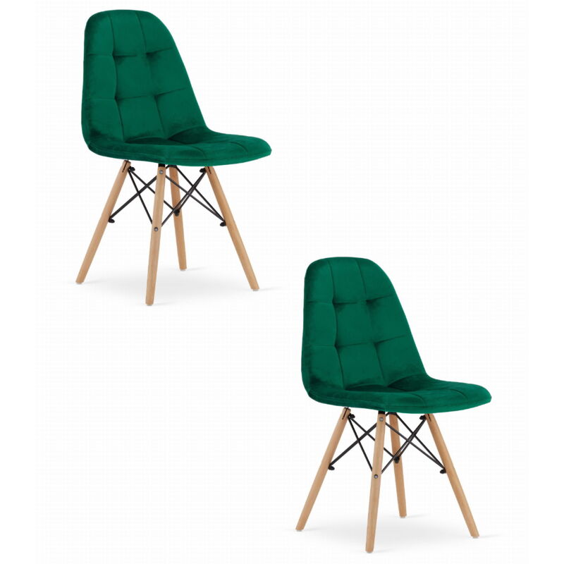 Chaise DUMO - velours vert foncé x 2