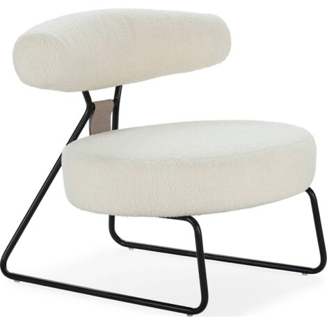 Chaise élégante confort tissu métal - Blanc crème éclat métallique