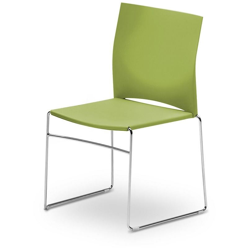 Chaise empilable - avec <strong>dossier</strong> plein vert coloris assise et <strong>dossier</strong>: