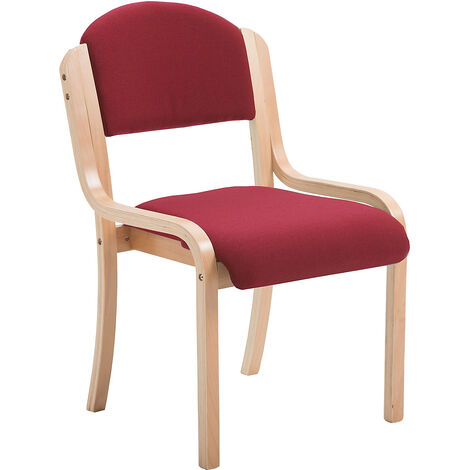 Chaise empilable Devon sans accoudoirs Piètement bois Rouge carmin Certeo - Coloris habillage: bordeaux