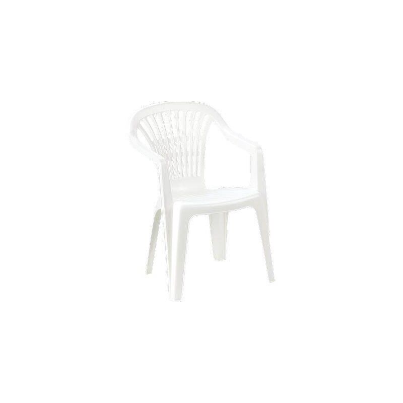 Iperbriko - Chaise Scilla en résine plastique dure blanche, empilable avec accoudoirs