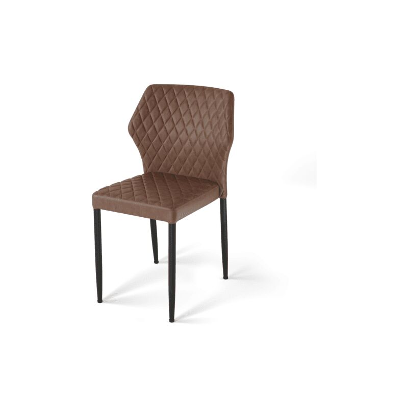 Louis chaise empilable, Cognac, revêtement en cuir synthétique, ignifuge, 49x57,5x81,5cm (BxTxH), 52001