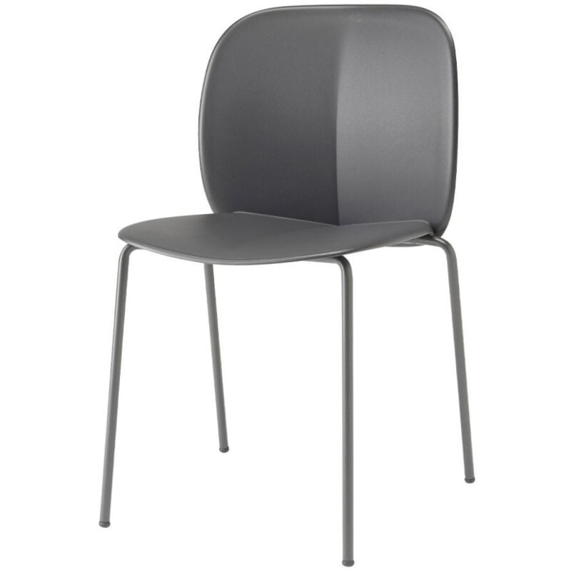 Chaise design, Chaise empilable Mentha recyclée par SCAB Anthracite en Plastique, Scab design