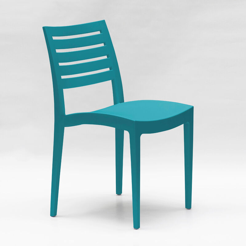 Chaise empilable polypropylène pour maison endroits publics et extérieur Grand Soleil Firenze Couleur: Bleu