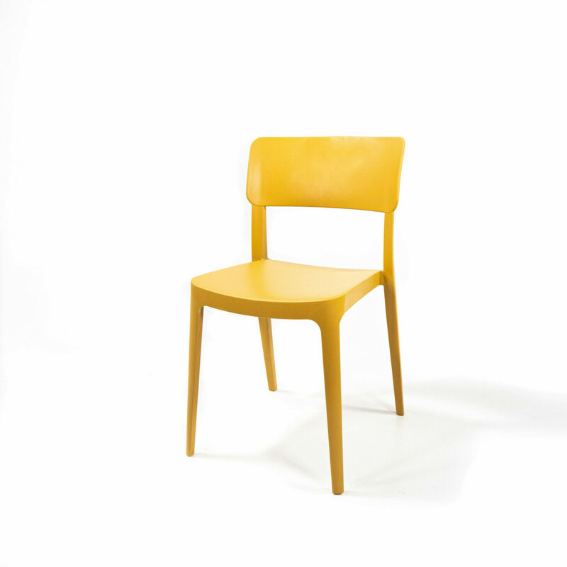 Wing chaise empilable en plastique, Jaune moutarde, 50918
