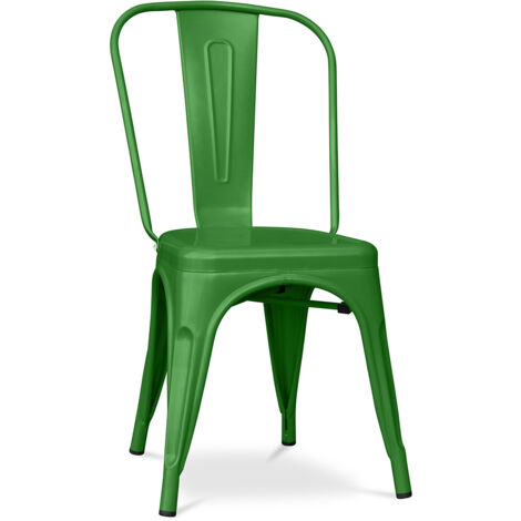 Chaise en acier de salle à manger - Design industriel - Nouvelle édition - Stylix Vert - Metal, Acier - Vert
