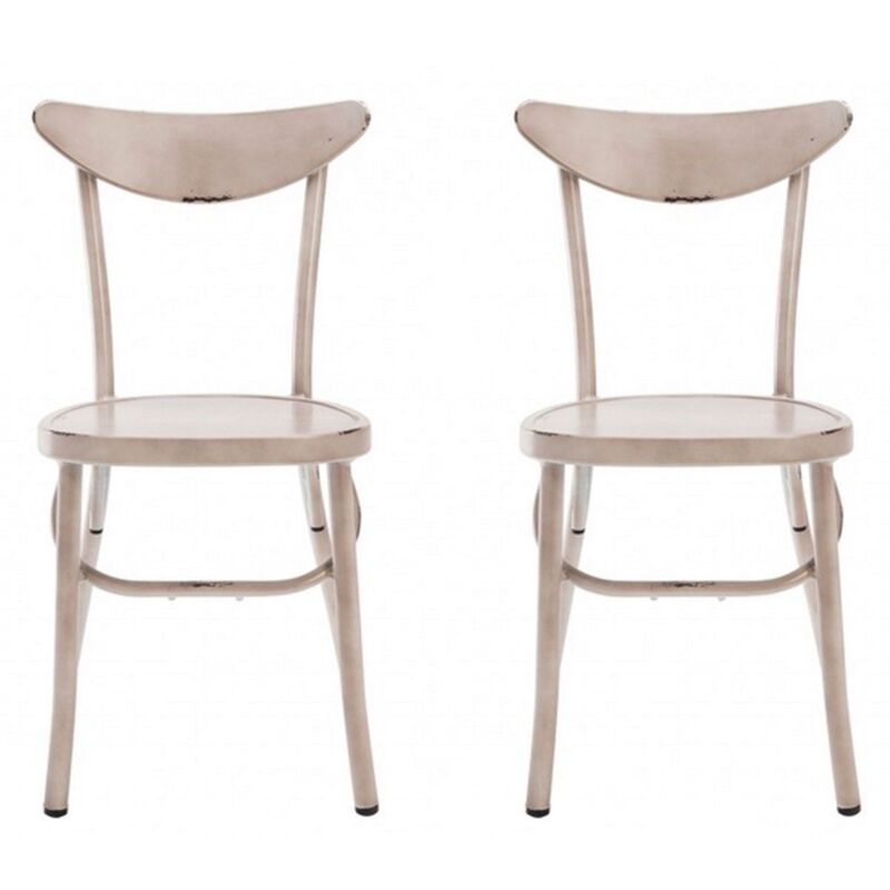 signature - chaise en aluminium marie - lot de 2 - beige