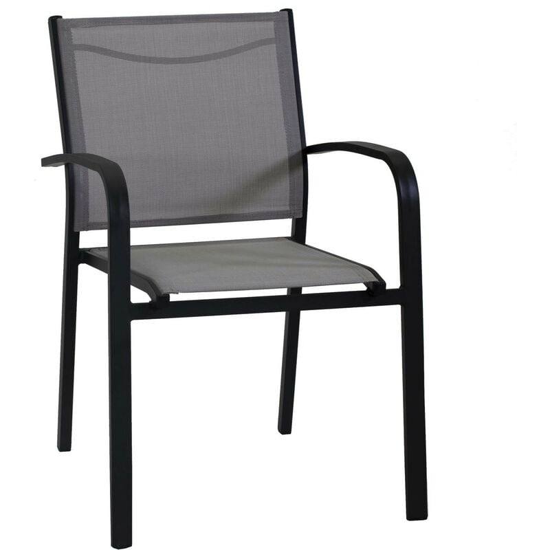 Iperbriko - Chaise en aluminium empilable Sullivan Anthracite