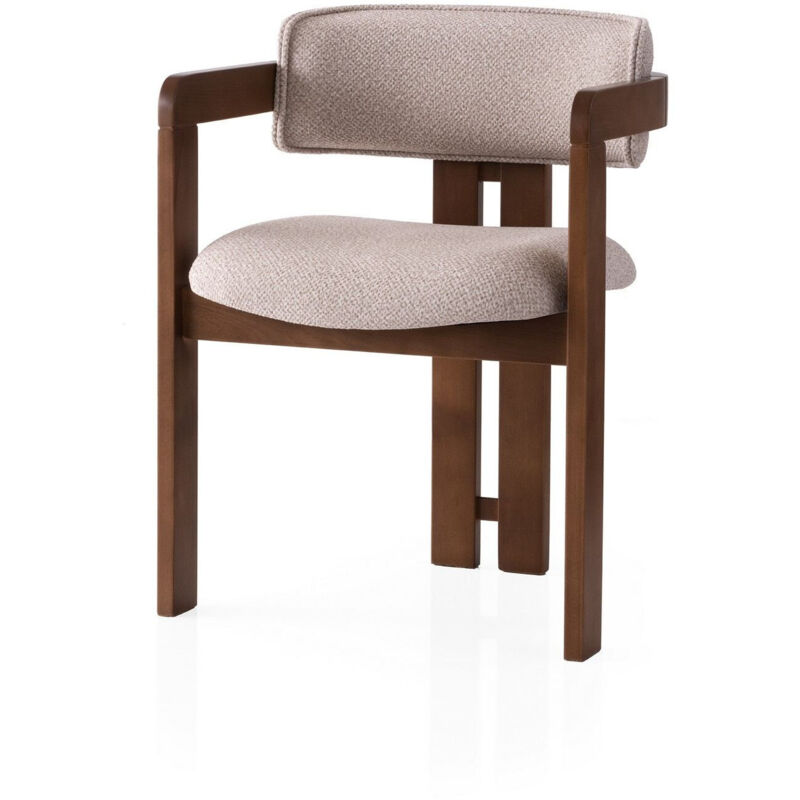 Chaise en bois "Cozy" - 44 x 57 x 76 cm - Crème de noix
