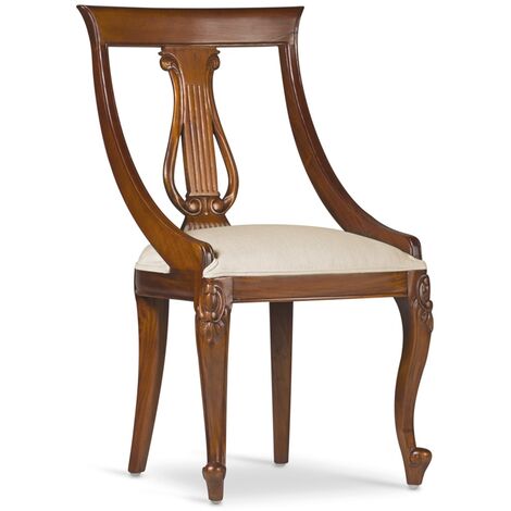 Chaise en bois d'acajou marron Castle
