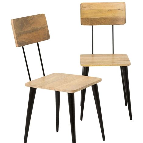 Chaise en bois de manguier Victoire (lot de 2)