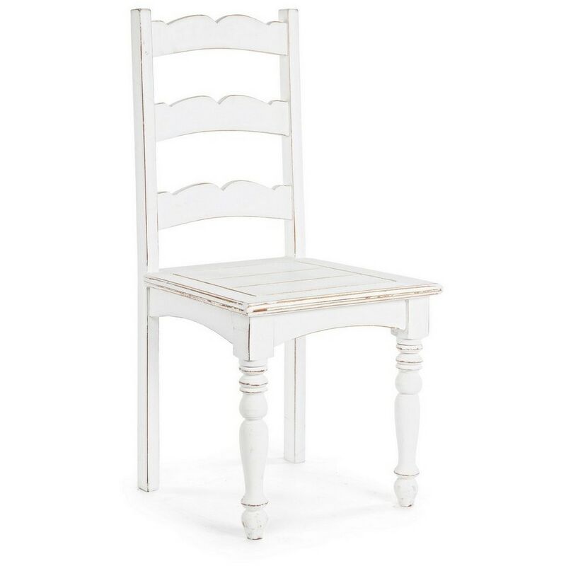 Chaise en bois de style rustique blanc minable