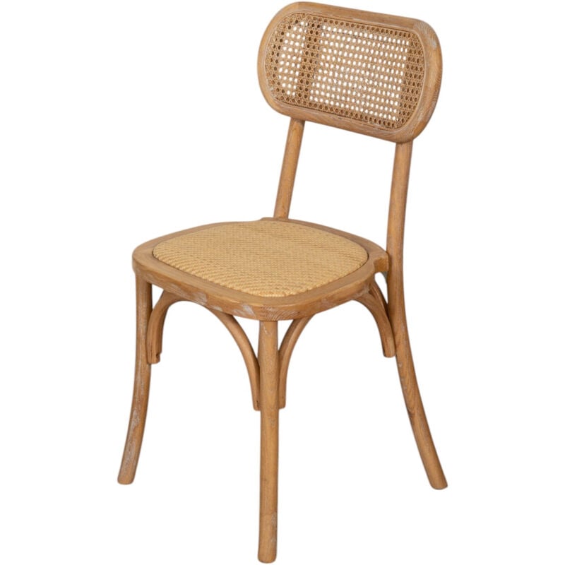 Biscottini - Chaise en bois et rotin 88x52x44 cm Chaises rustiques Chaise de cuisine et salle à manger Chaises modernes Chaise vintage Thonet
