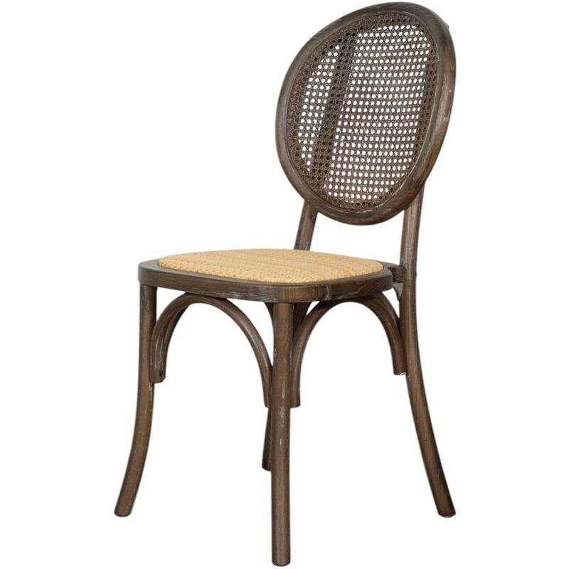 Biscottini - Chaise en bois et rotin 92x48x43 cm Chaises rustiques Chaise de cuisine et salle à manger Chaises modernes Chaise vintage Thonet