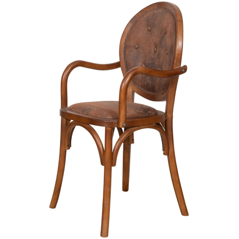 Chaise en bois et similicuir Chaises avec accoudoirs de salle à manger et cuisine Fauteuil de salon Fauteuil de chambre