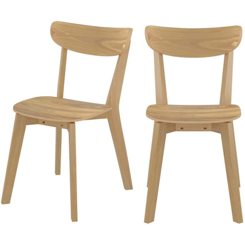 Lot de 2 chaises en bois clair - TABATA Lot de 2 chaises en bois clair - TABATA