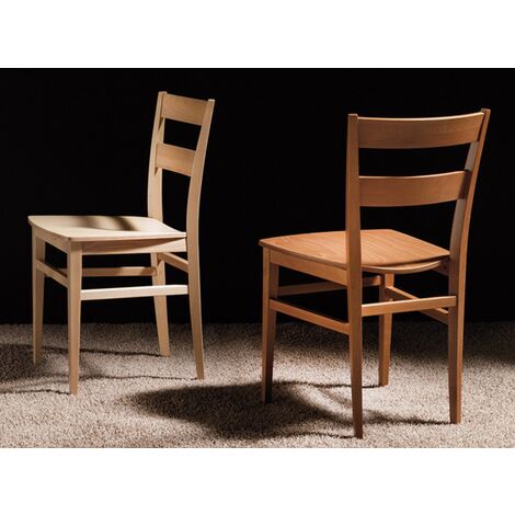 Chaise en bois massif Terra - Lot de 2-Merisier