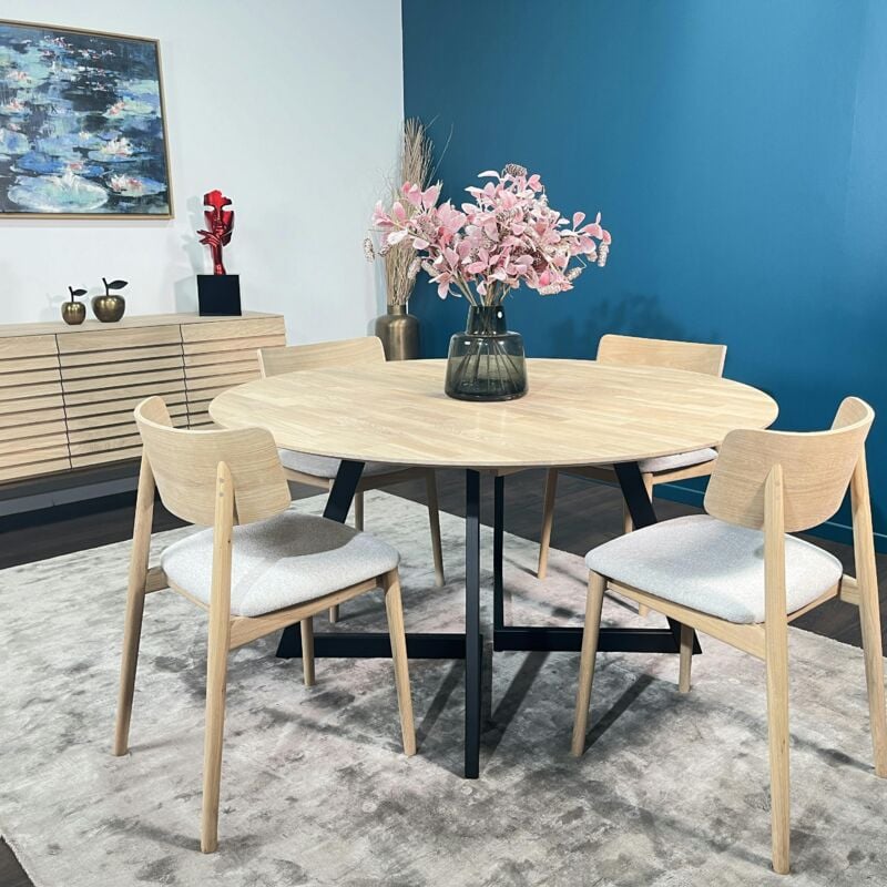 Pier Import - Chaise en bois moderne (finition chêne blanc) cologne