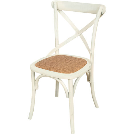 Chaise en bois Thonet pour table à manger restaurant pizzeria cuisine fermes arte povera bois vieilli L46Chaise 46x42x86 cm de - blanc antique