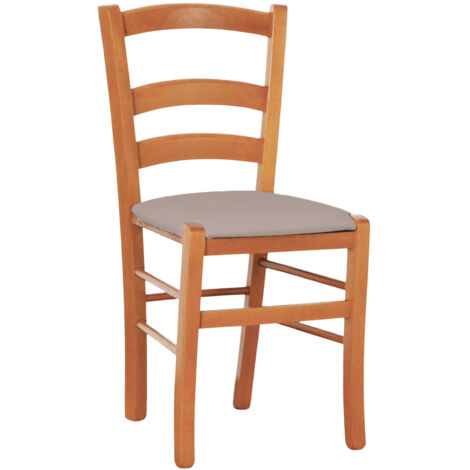 Chaise De Salle à Manger 'Loris' En Hêtre Massif Couleur Cerise - Style Rustique - Déjà Assemblée