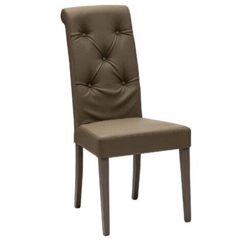 Chaise en faux cuir capitonnée Thalia - Lot de 2-Marron