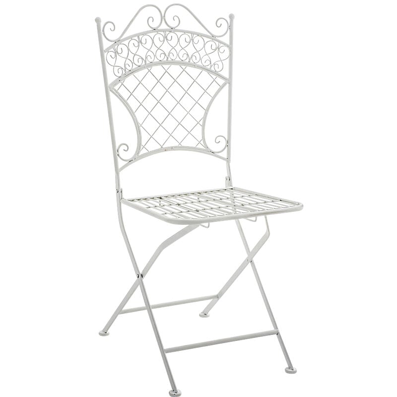 Chaise pliante en fer à partir de conception de patio détaillée élégante diverses couleurs colore : Blanc