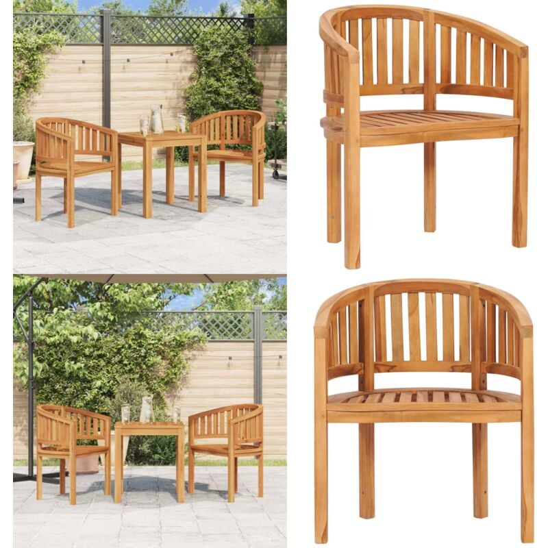 Chaise en forme de banane Bois de teck solide - Chaises De Jardin - Chaises En Teck - Mobilier De Jardin - Chaise Bananiere - Décoration Extérieure