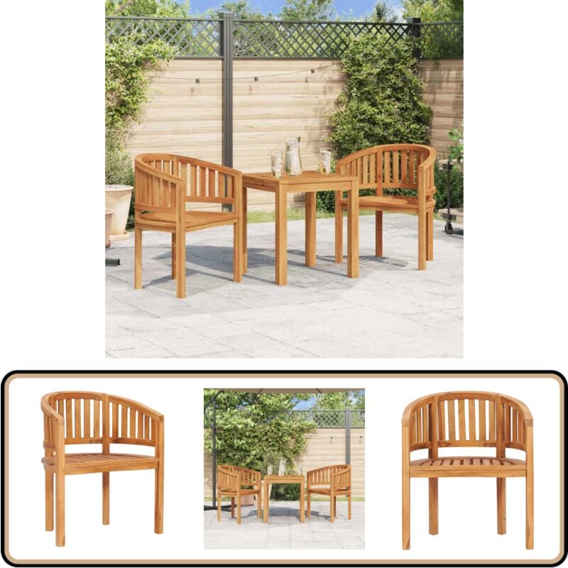 Chaise en forme de banane Bois de teck solide - Chaises De Jardin - Chaises En Teck - Mobilier De Jardin - Chaise Bananiere - Décoration Extérieure