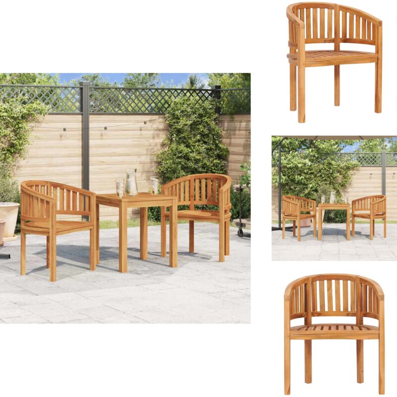 Vidaxl - Chaise en forme de banane Bois de teck solide - Chaises De Jardin - Chaises En Teck - Mobilier De Jardin - Chaise Bananiere - Décoration