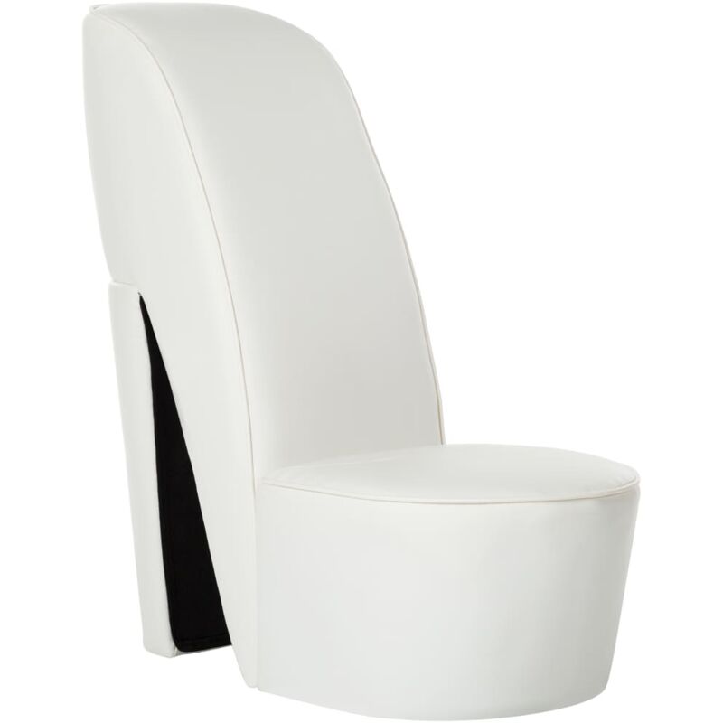 Vidaxl - Chaise en forme de chaussure à talon haut Blanc Similicuir