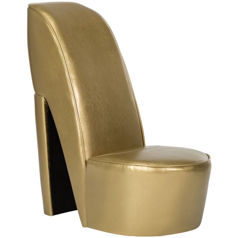 Vidaxl - Chaise en forme de chaussure à talon haut Doré Similicuir
