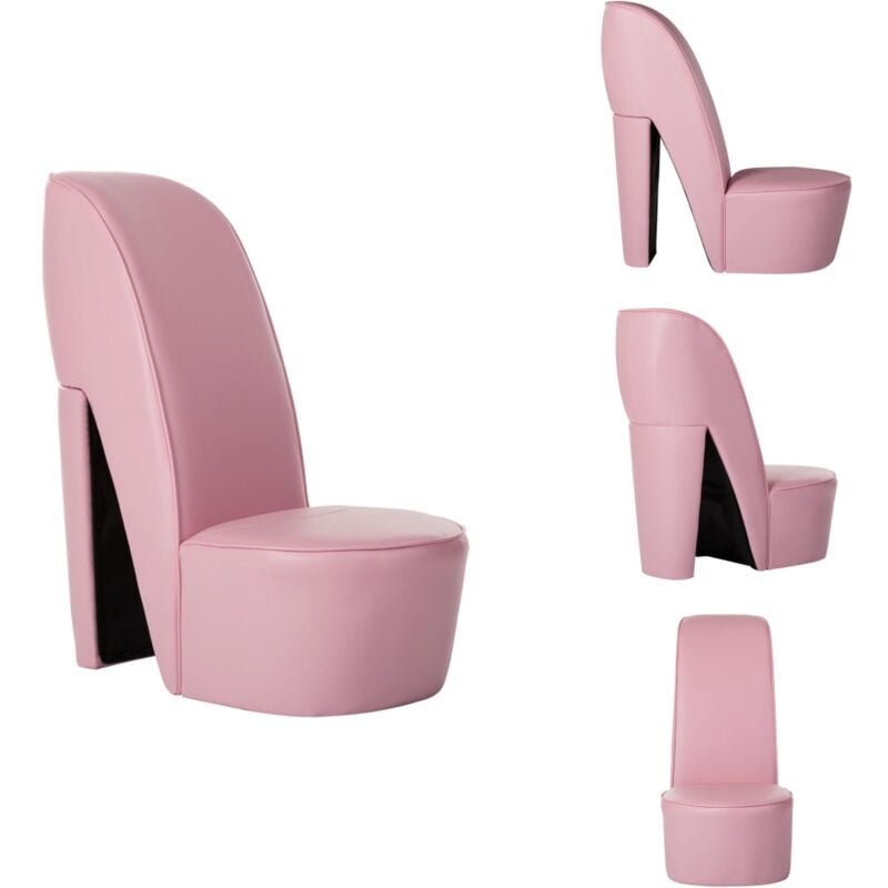 Chaise en forme de chaussure à talon haut rose similicuir - Chaises Originales - Chaise Originale - Chaise Tendance - Chaise Décorative - Chaise Femme