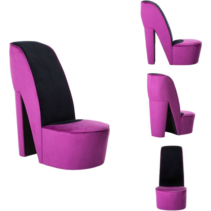 Vidaxl - Chaise en forme de chaussure à talon haut Violet Velours - Chaises Originales - Chaise Décorative - Chaise Tendance - Fauteuil Original