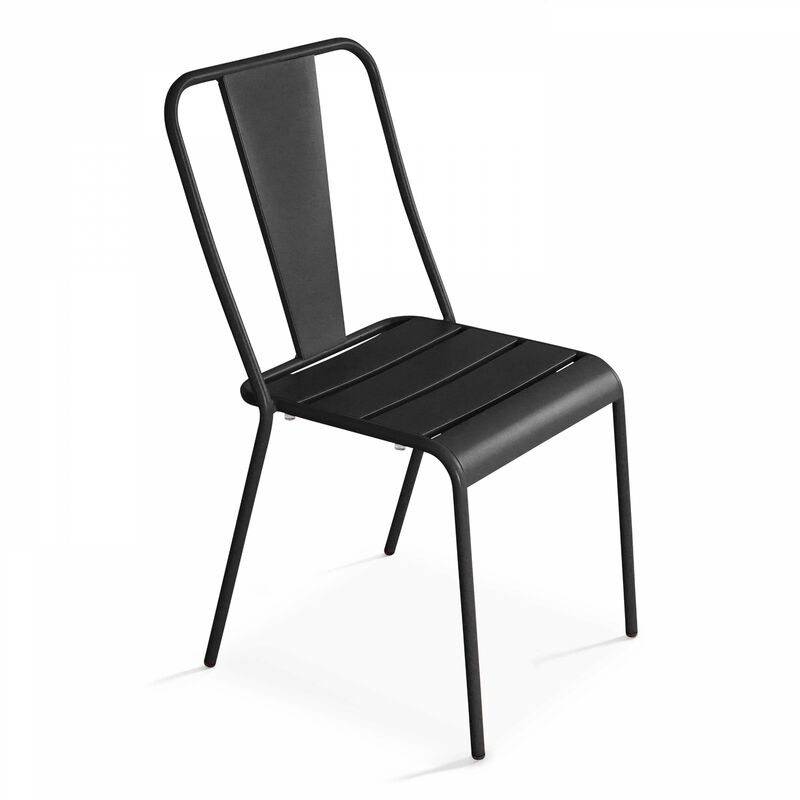 Oviala - Chaise en métal anthracite