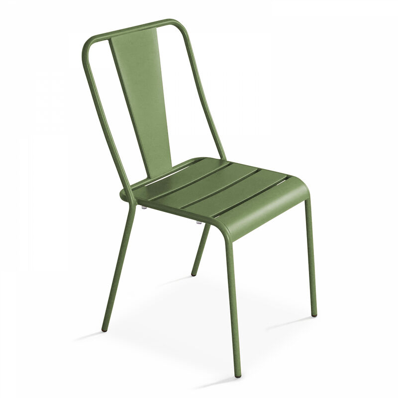 Oviala - Chaise en métal bistrot vert cactus
