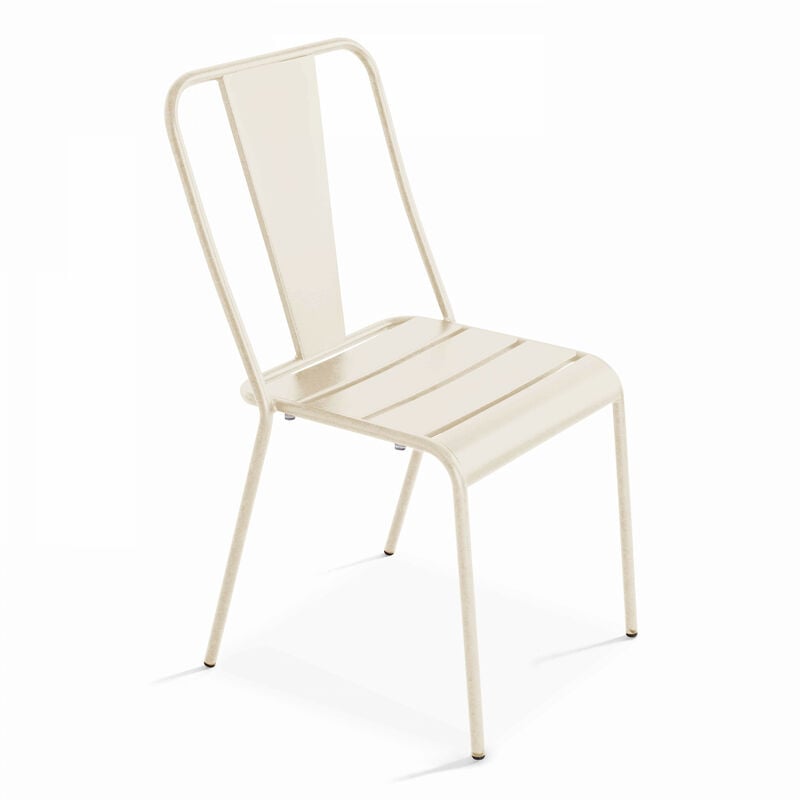 Chaise en métal ivoire