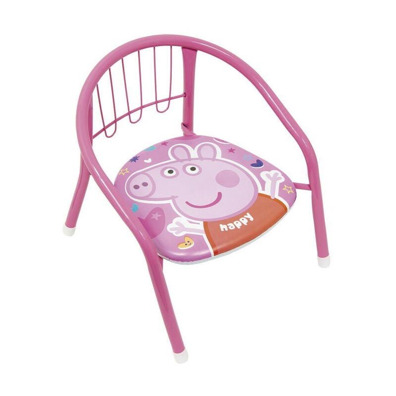 chaise en métal - peppa pig - 35.5 x 30 x 33.5 cm