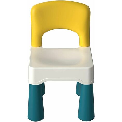 Chaise en plastique avec dossier incurvé, complément parfait à la table d'activités pour enfants pour blocs de construction pour garçons et filles, poids maximum 100 kg/220 lb